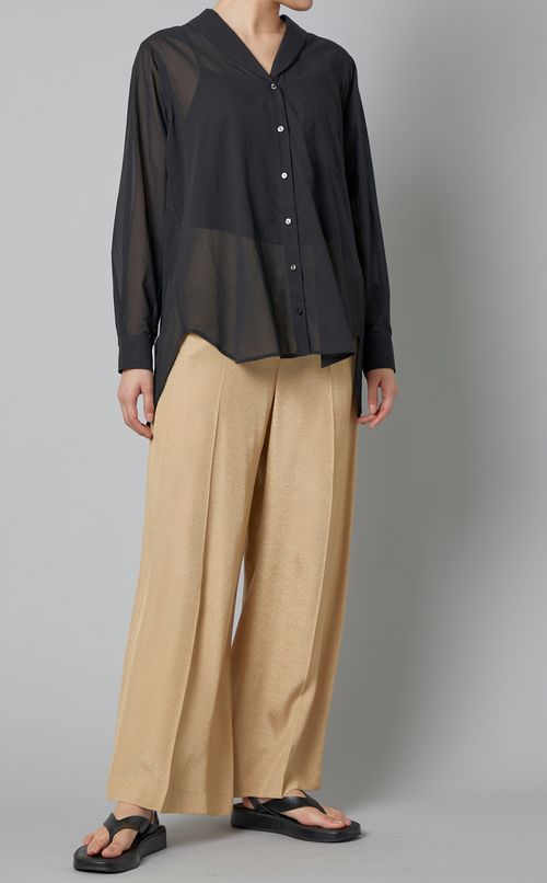 シフォンショールカラーシャツ