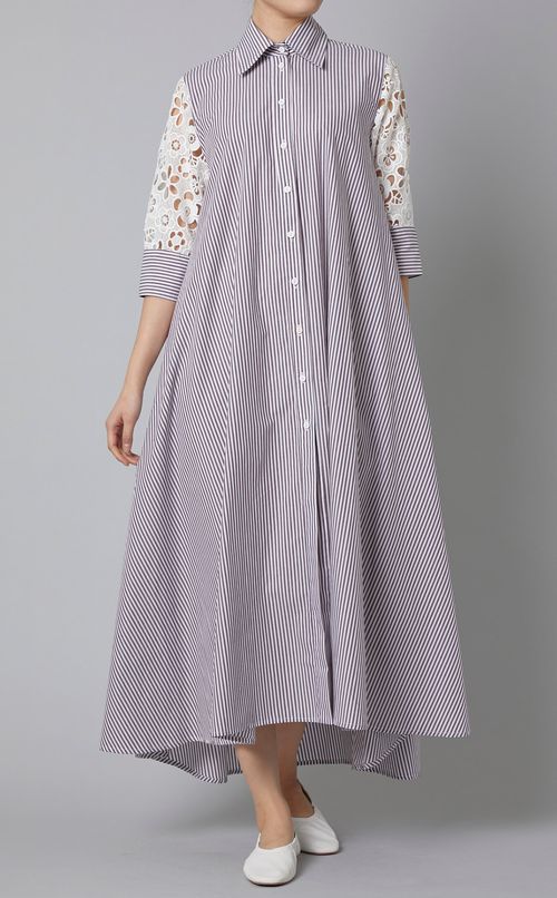 レースコンビストイプマキシワンピース