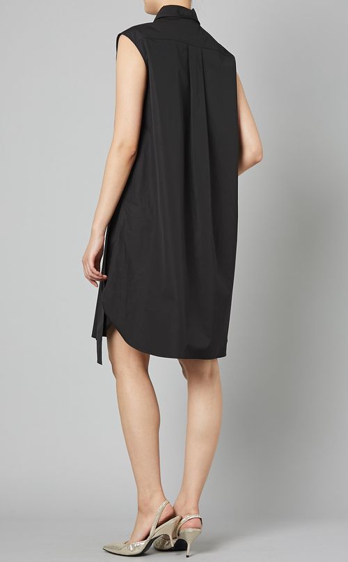 ラウンドヘムノ－スリーブワンピース