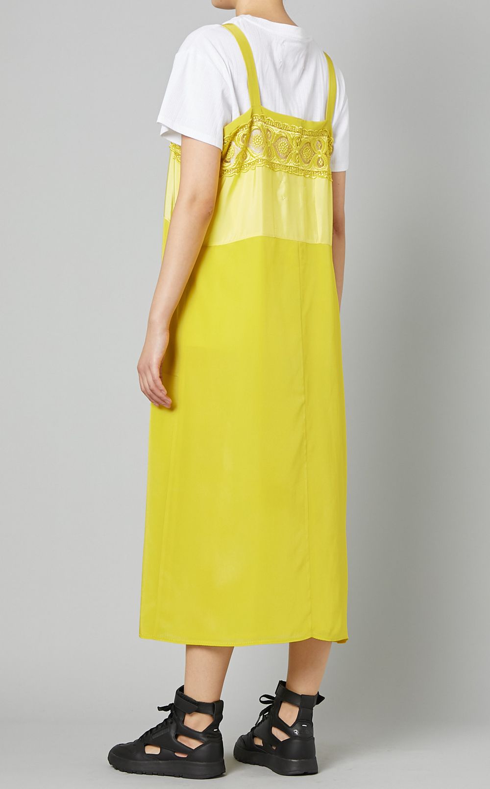 ◆完売前に◆【Maison Margiela】ツイルパネル ミディワンピース Maison Margiela|レース切替キャミソールミディワンピース