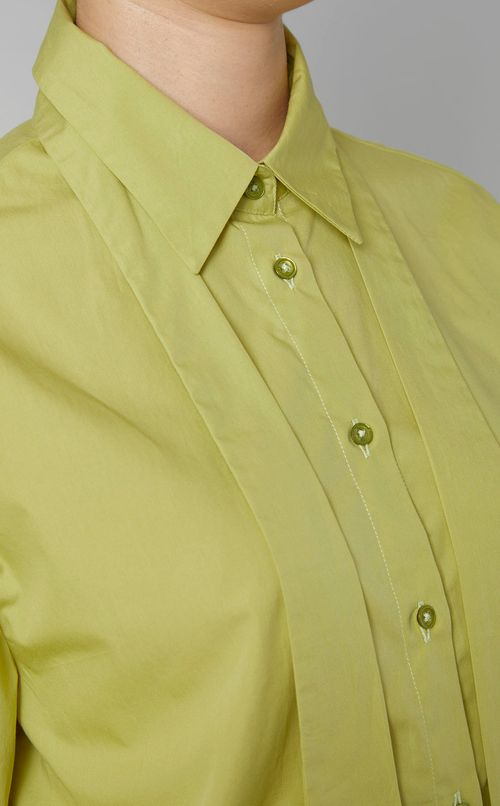 タイネックハーフスリーブクロップシャツ