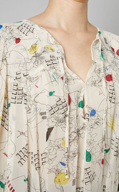 マルチプリントプルオーバーブラウス