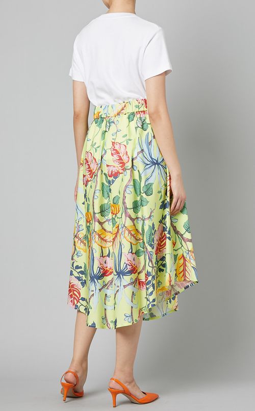 プリントアシンメトリーヘムスカート