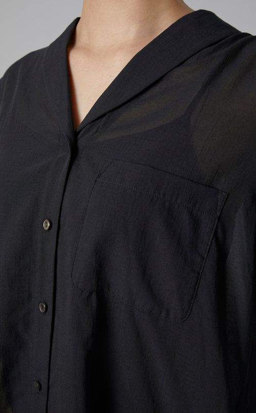 シフォンショールカラーシャツ