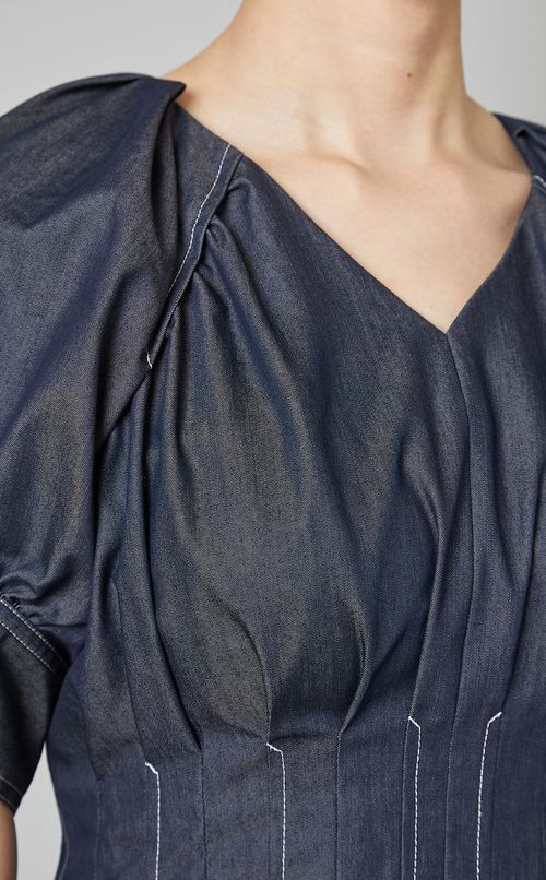 ウエストタックフレアワンピース