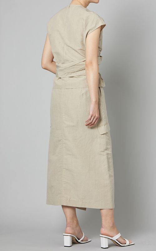 ストライプドレープシャツ