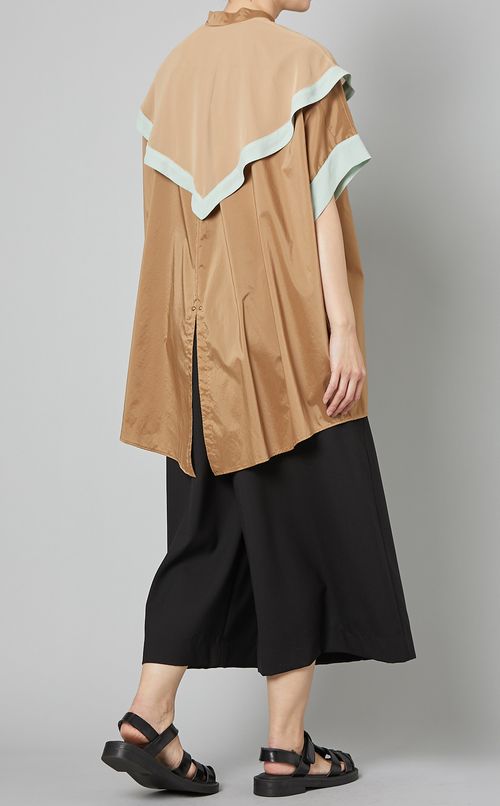 エンブロイダリーバイカラーブラウス