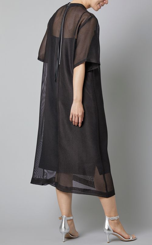 スタンドネックメッシュワンピース