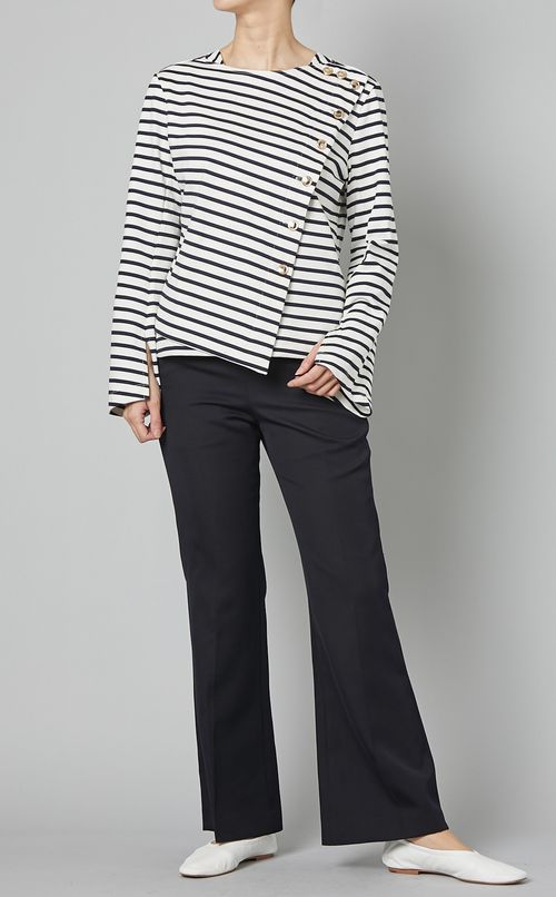 スリット入りフレアマリンパンツ