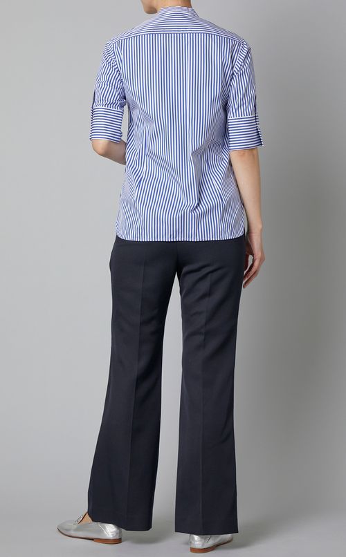 ストライプバンドカラーコンパクトシャツ