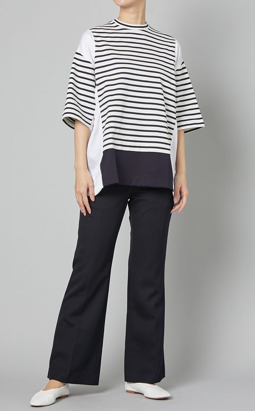 スリット入りフレアマリンパンツ