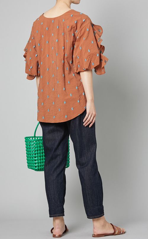 巾着ポーチ付カゴバッグ