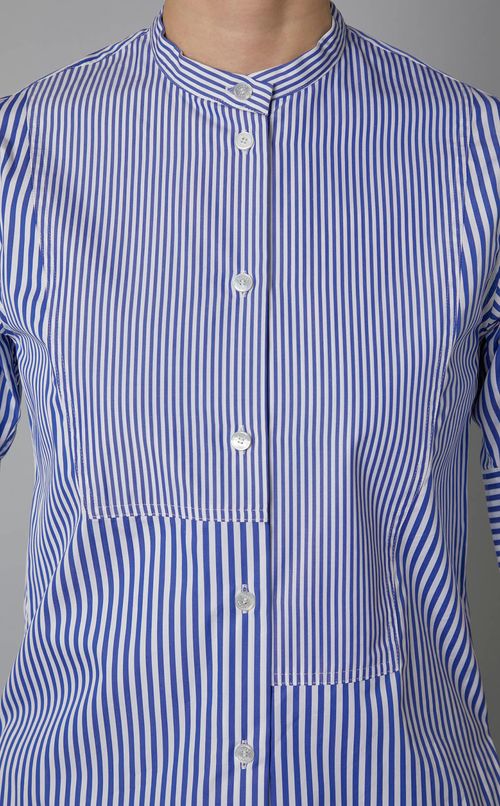 ストライプバンドカラーコンパクトシャツ