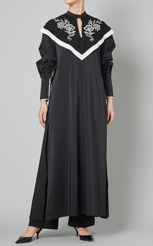 エンブロイダリーバイカラーワンピース