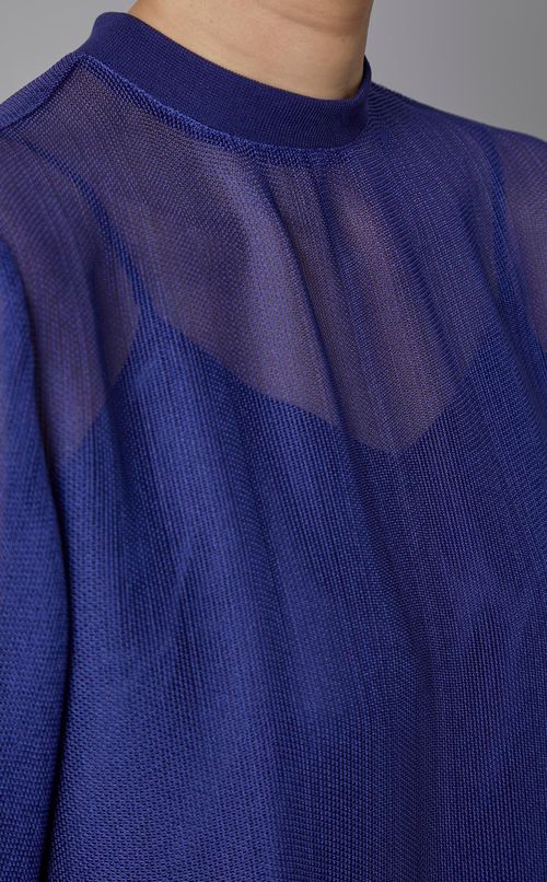 スタンドネックメッシュワンピース