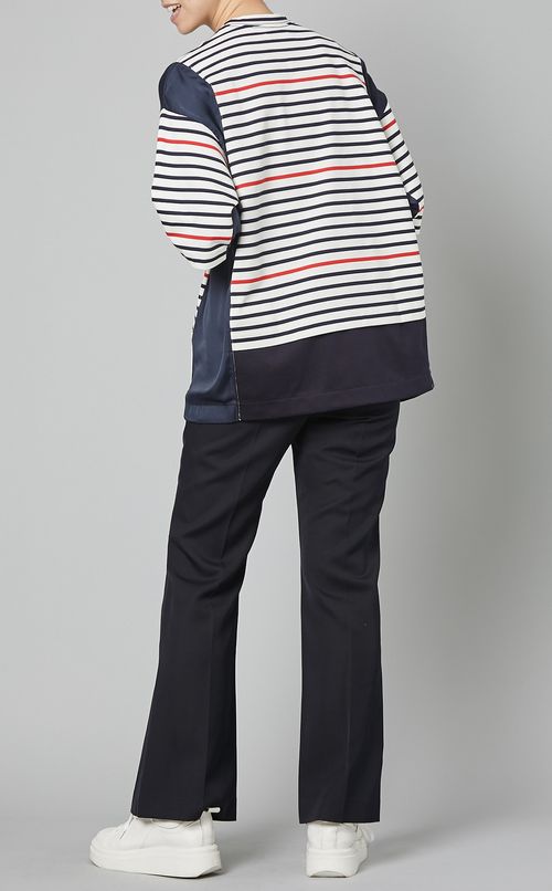 ボ－ダー切替ショートスリーブトップス