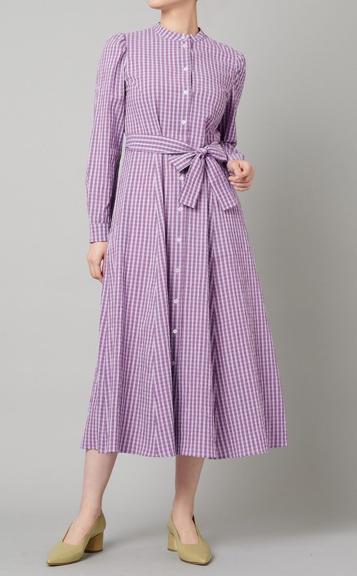 シアサッカーストライプワンピース