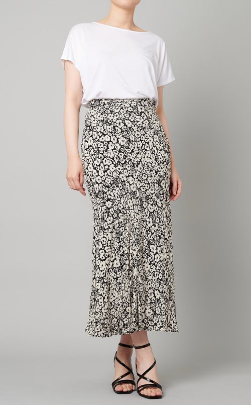 フラワープリントナロースカート