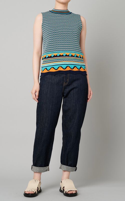 マルチボーダーニットプルオーバー