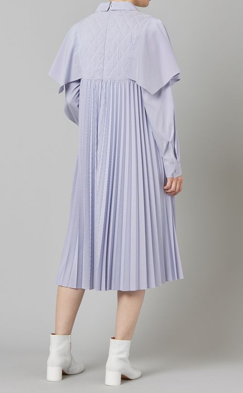 ケーププリーツシャツカラーワンピース