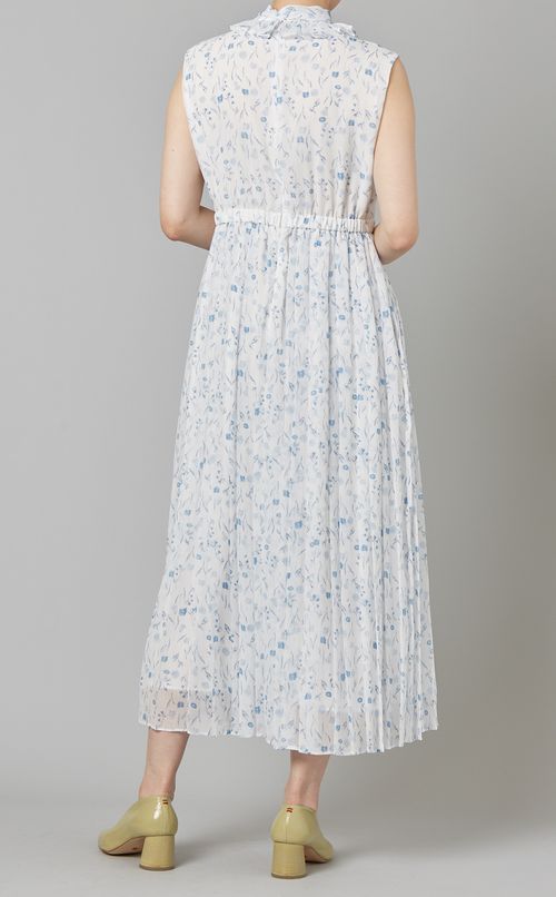 フラワープリントボウタイワンピース