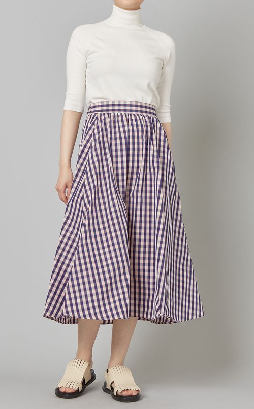 チェック柄ボリュームスカート
