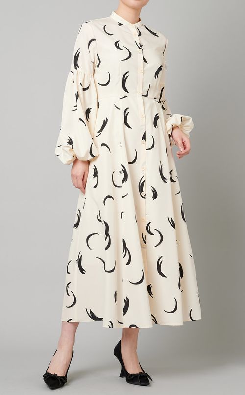 ボリュームスリーブシャツワンピース