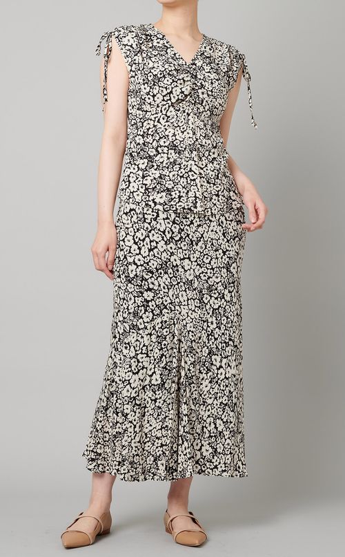 フラワープリントナロースカート