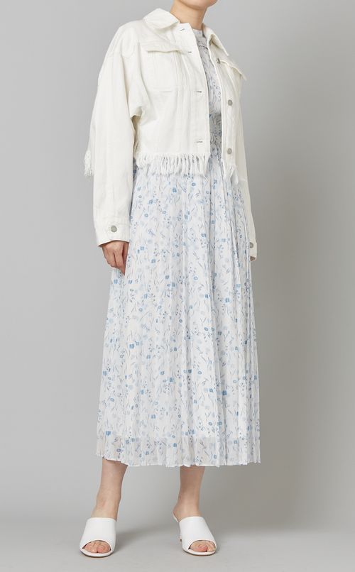 フラワープリントボウタイワンピース