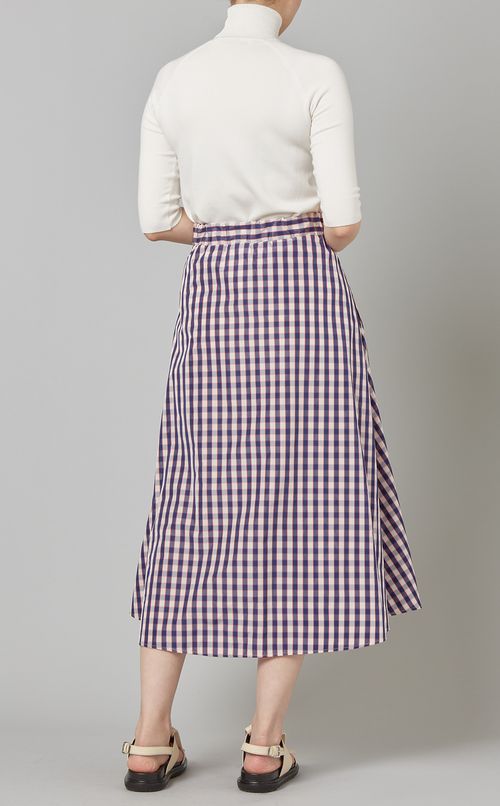 チェック柄ボリュームスカート