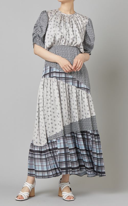 パッチワークフレアワンピース