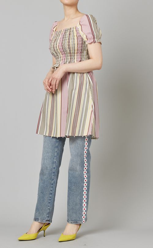 ストライププリントワンピース