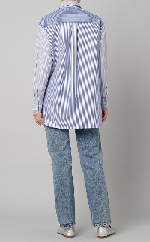 ダブルポケットストライプシャツ