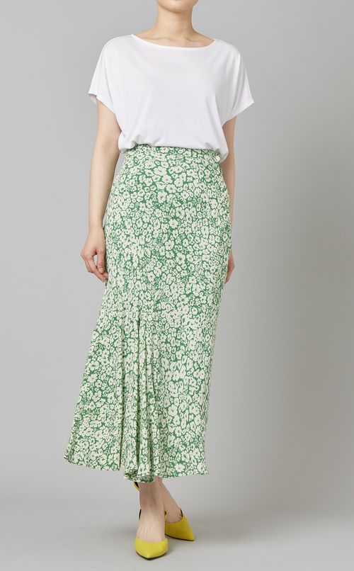 フラワープリントナロースカート