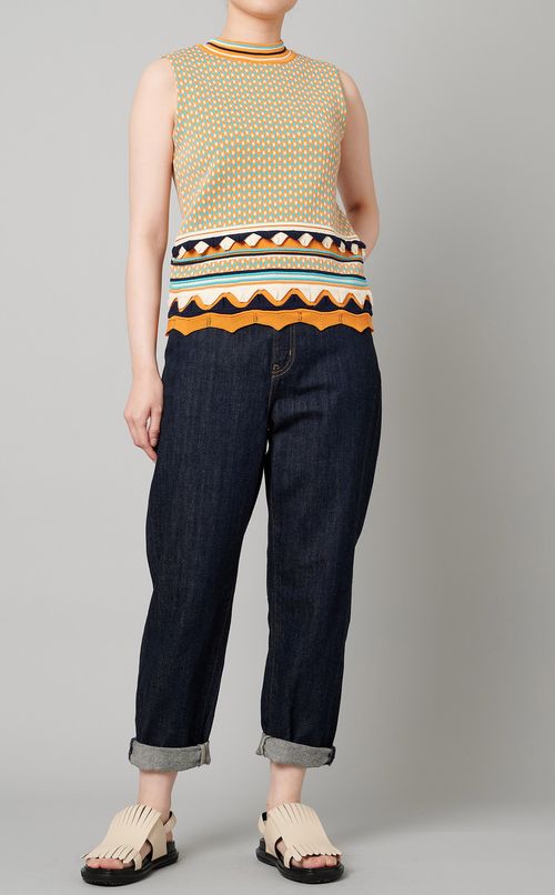 マルチボーダーニットプルオーバー