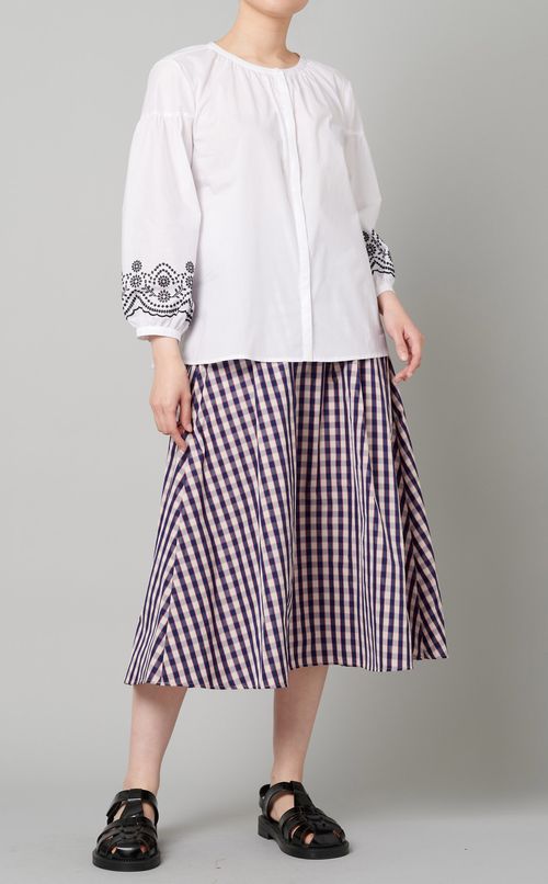 チェック柄ボリュームスカート