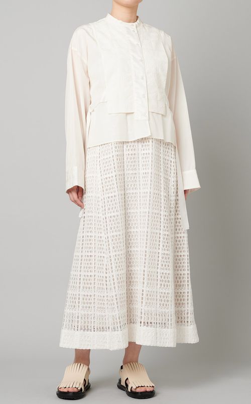 キルティングシャツレイヤードワンピース