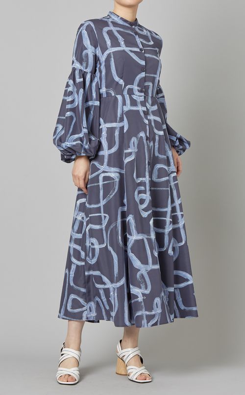 ボリュームスリーブシャツワンピース