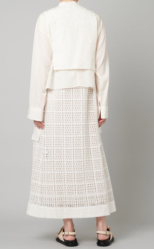 キルティングシャツレイヤードワンピース