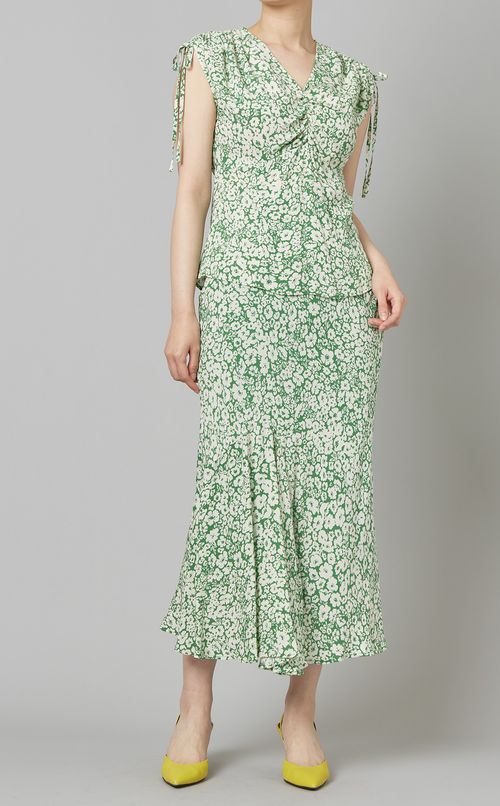 フラワープリントナロースカート