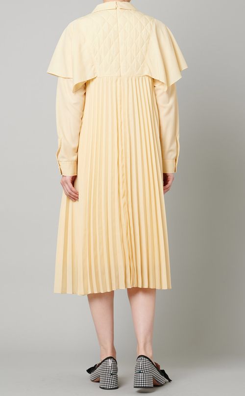 ケーププリーツシャツカラーワンピース