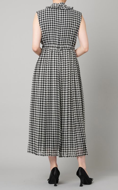 チェックボウタイワンピース