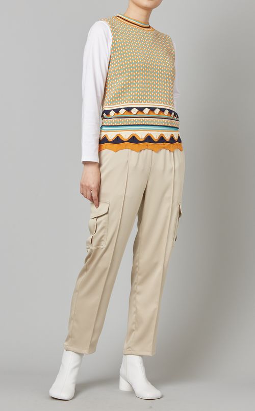 マルチボーダーニットプルオーバー