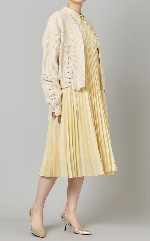 ケーププリーツシャツカラーワンピース