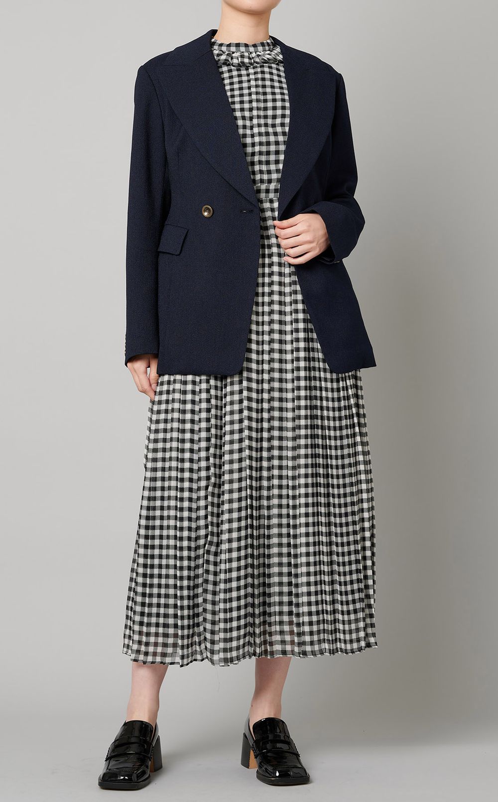 CELFORD セルフォード チェックボウタイワンピース 36 美品 CELFORD|チェックボウタイワンピース