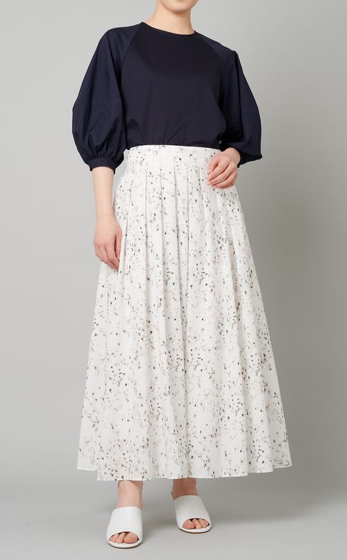 異素材コンビリボンスリーブプルオーバー