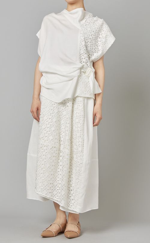 レースアシンメトリーブラウス