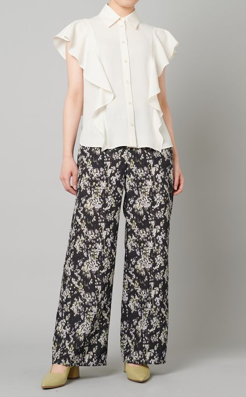 ワイドクロップドプリントパンツ