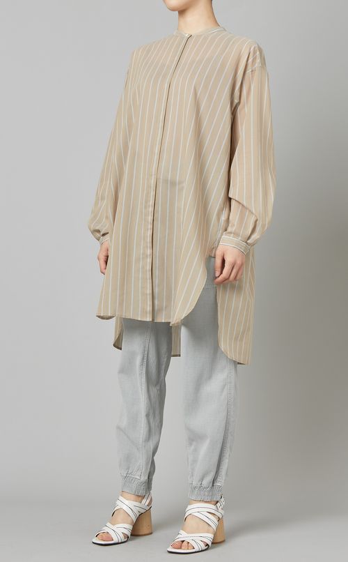 バックタックストライプシャツ