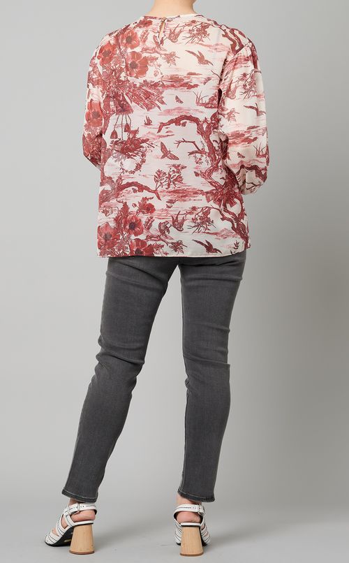 フロントギャザープリントブラウス